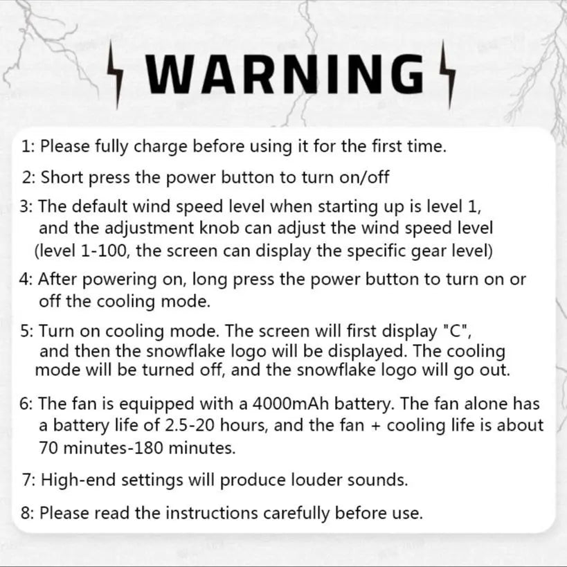 Portable Handheld Turbine Fan, 4000Mah 100 Speeds High-Speed Fan, Adjustable Outdoor Mini Fan, Party Gift, SS-026 Model